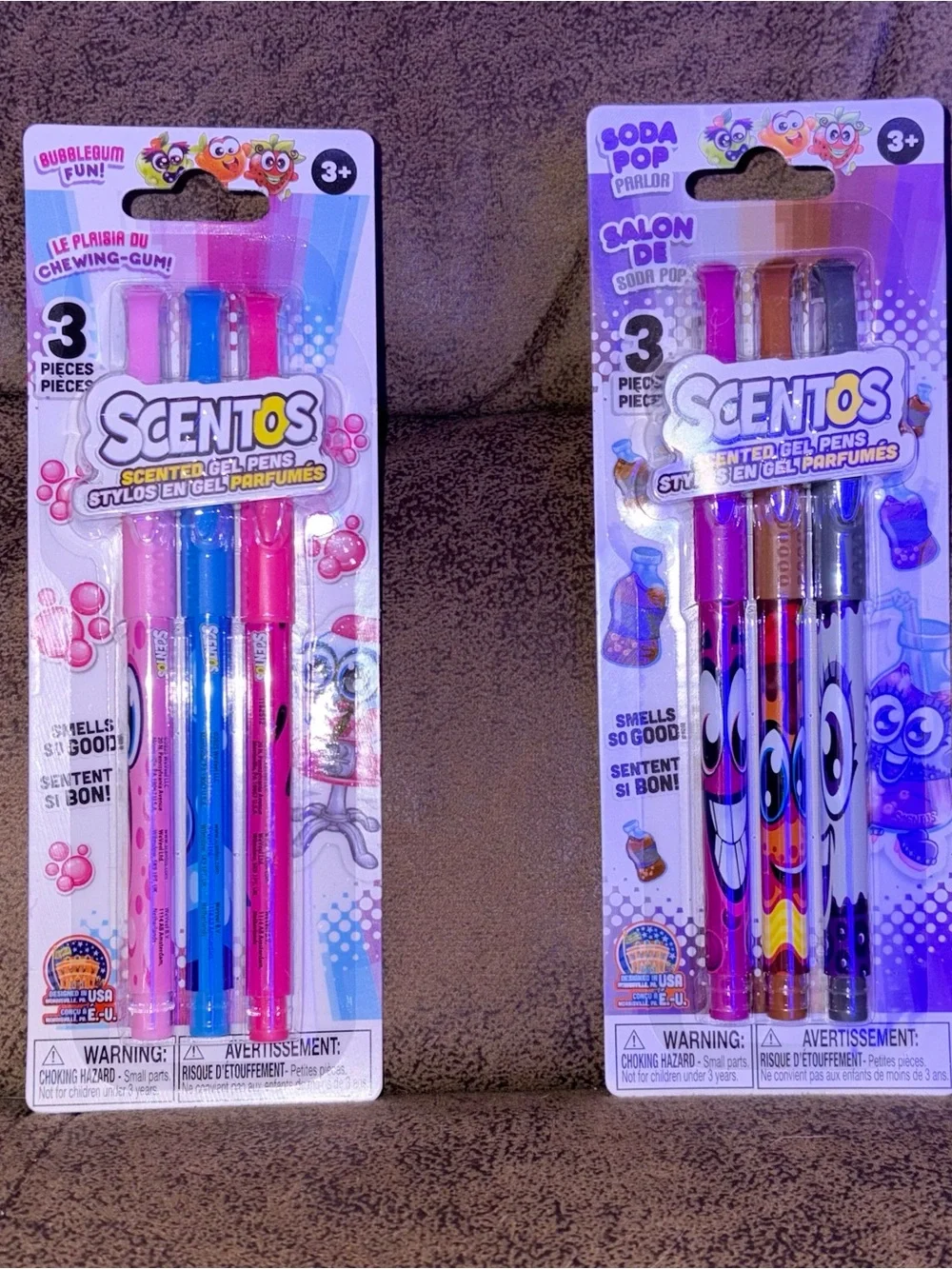 Your Choice Scentos Scented Gel Pens - Pack of 3 - Bubblegum or Soda Pop - NEW